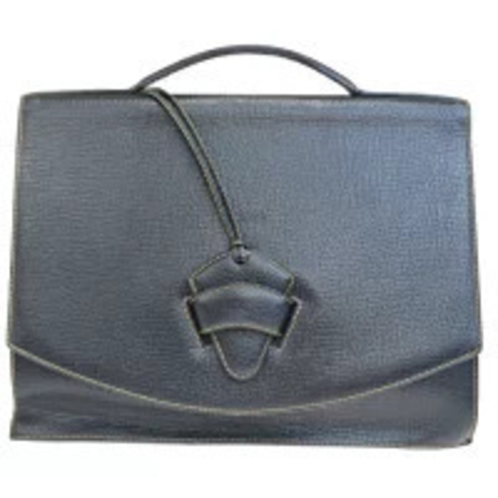 Loewe Briefcase Business Bag Handbag Black Leather